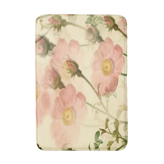 Rosensteine mit Blütenstaub und große Blütenmatte Badematte (Vorderseite Vertikal)