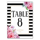 Rosensteine und Streifen Hochzeitsszene Tischnumme Tischnummer (Vorderseite)