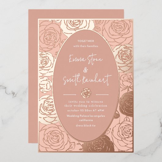 Rosenstöcke Einladung (Vorderseite/Rückseite)