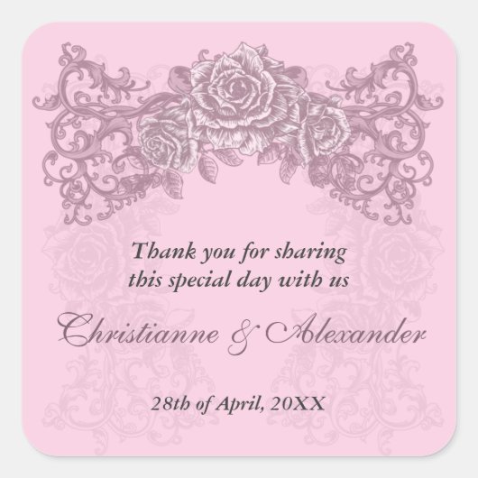 Rosenstöcke für alte Rosen Quadratischer Aufkleber (Vorderseite)