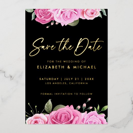 Rosenstöcke speichern das Datum der Einladung (Vorderseite)