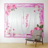 Rosenstöcke und Perlen im Hintergrund Wandteppich (Beispiel (Horizontal))