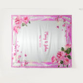 Rosenstöcke und Perlen im Hintergrund Wandteppich (Vorderseite (Horizontal))