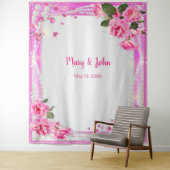 Rosenstöcke und Perlen im Hintergrund Wandteppich (Beispiel)