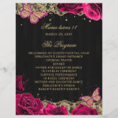 Rosenstrahlen 18 Kerzen und Rose Zeremonie Program (Vorderseite)