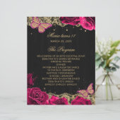 Rosenstrahlen 18 Kerzen und Rose Zeremonie Program (Stehend Vorderseite)