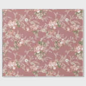 Rosenstrahlen in Rosen - Alte Rose Geschenkpapier (Flach)