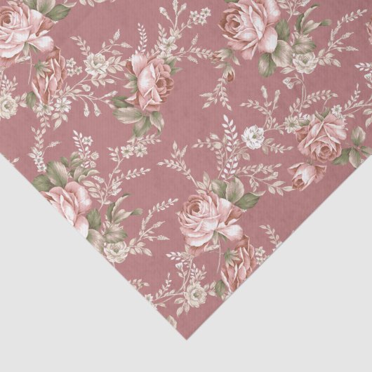 Rosenstrahlen in Rosen - Alte Rose Seidenpapier (Ausschnitt)