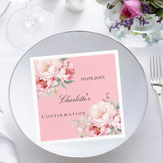 Rosenstrahlen Rosenflorale Elegante Bestätigung Serviette