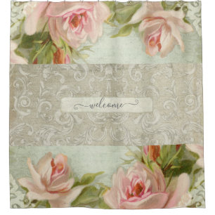 Rosenstraße Vintagen Moderne Willkommen Duschvorhang