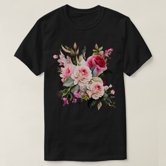 Rosenstrauch Blume T-Shirt (Design vorne)