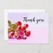 Rosenstrauch Hochzeit Danke Postkarte (Vorne/Hinten)