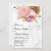 Rosensträucher - Blütenmarmor in einer Hochzeit Einladung (Vorderseite)