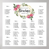 Rosensträucher Hochzeitskarte 17 Tische Poster (Vorne)