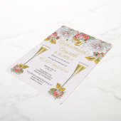 Rosensträucher und Blumensträuße Brunch und Bubbly Folieneinladung (Gedreht)