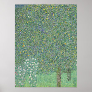Rosensträucher unter den Bäumen - Gustav Klimt Poster