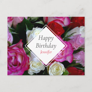 Rosenstrauß Alles Gute zum Geburtstag Postkarte