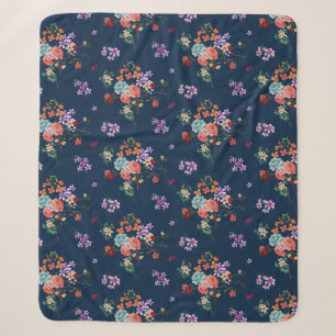 Rosenstrauß-Blumenmuster Sherpadecke