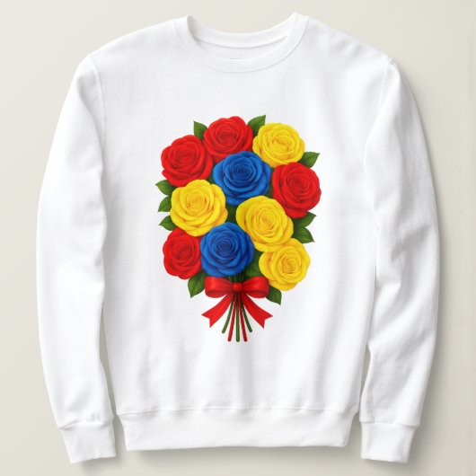 Rosenstrauß Damen-Sweatshirt Sweatshirt (Design vorne)