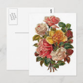 Rosenstrauß Postkarte (Vorne/Hinten)