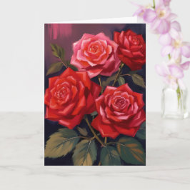 Rosenstrauß | Rote Florale Aquarellmalerei Karte
