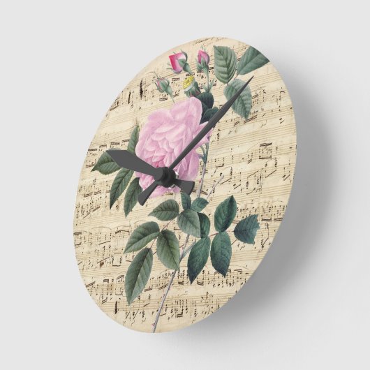 Rosentraum Runde Wanduhr (Winkel)