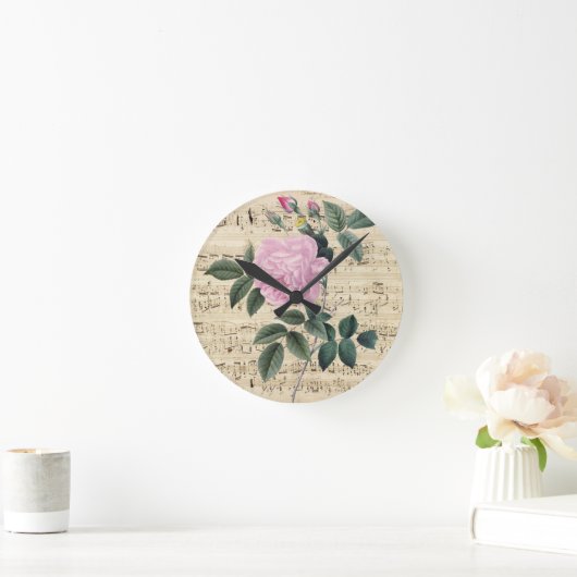 Rosentraum Runde Wanduhr (Zuhause)