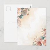 Rosenwasserfarbe Postkarte (Vorne/Hinten)