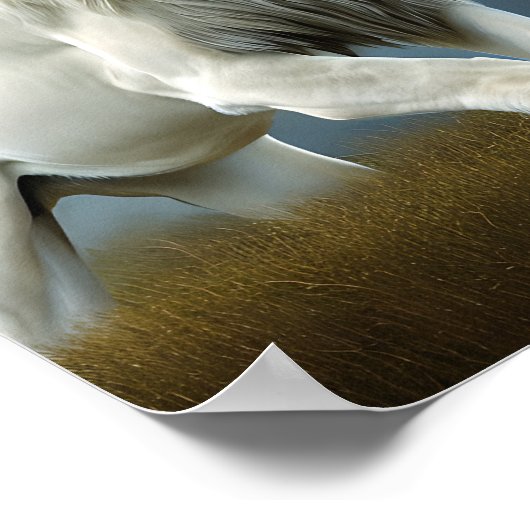 Rosenweiße Löwe digitale Kunst Poster (Ecke)