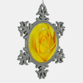 Rosenzinn-Schneeflockeverzierung des Singles gelbe Schneeflocken Zinn-Ornament (Links)