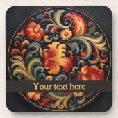 Rosepaint Rosemaling Modern 2 Getränkeuntersetzer (Vorderseite)