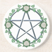 Rosepentagram-Pentagramm-heidnischer Hexe-Altar Untersetzer (Vorne)