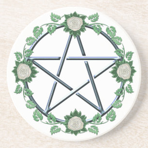 Rosepentagram-Pentagramm-heidnischer Hexe-Altar Untersetzer