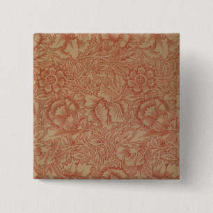 Roser Mohn (von William Morris) (Vintage-Muster) Button