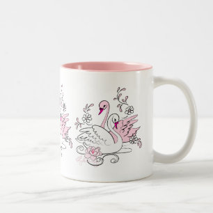 Roser Schwan Mit Weißem Schwan Zweifarbige Tasse
