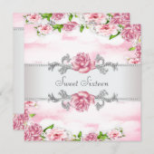 Roses 16 . Geburtstag Party Einladung (Vorne/Hinten)