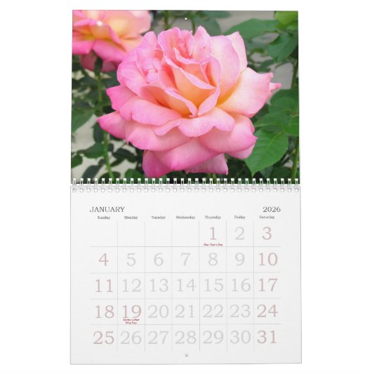 Roses 2018 Custom Calendar Kalender (Jan 2026)