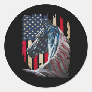 Roses America Flag 4. Juli Unabhängigkeitstag 1 Runder Aufkleber