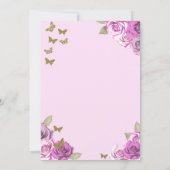 Roses and Butterflies Pink 18th Debut Birthday Einladung (Rückseite)