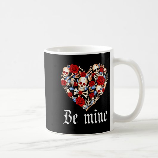 Roses And Skulls Heart Gothic Style Valentine Be M Kaffeetasse (Rechts)