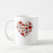 Roses And Skulls Heart Gothic Style Valentine Be M Kaffeetasse (Links)