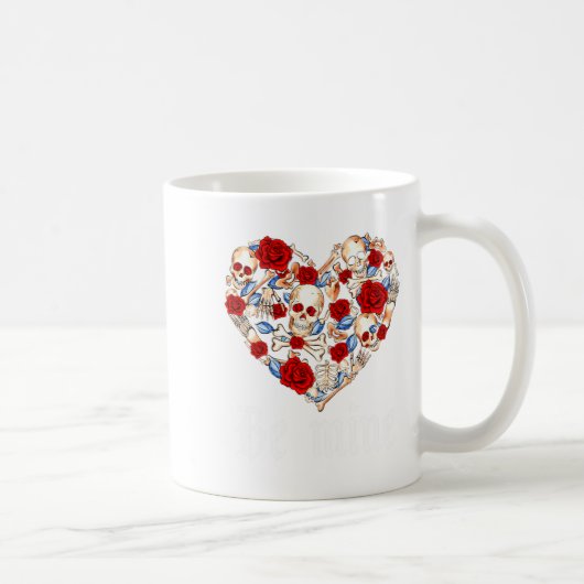 Roses And Skulls Heart Gothic Style Valentine Be M Kaffeetasse (Rechts)