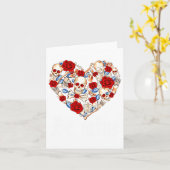 Roses And Skulls Heart Gothic Style Valentine Be M Karte (Gelbe Blume)