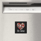 Roses And Skulls Heart Gothic Style Valentine Be M Magnet (In Situ (Geschirrspüler))