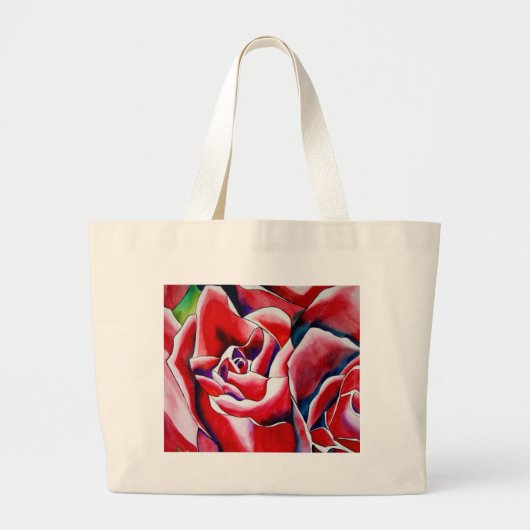 Roses Aquarellmalerei Jumbo Stoffbeutel (Vorne)