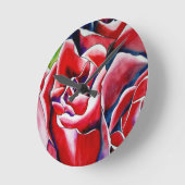 Roses Aquarellmalerei Runde Wanduhr (Winkel)