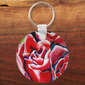 Roses Aquarellmalerei Schlüsselanhänger (Vorderseite)