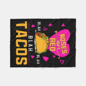 Roses Are Red Blah Blah Blah Tacos Foodie Valentin Fleecedecke (Vorderseite (Horizontal))