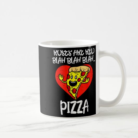 Roses Are Red Blah Zza Funny Valentine Day Food  Kaffeetasse (Rechts)