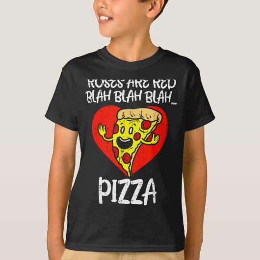 Roses Are Red Blah Zza Funny Valentine Day Food  T-Shirt (Vorderseite)